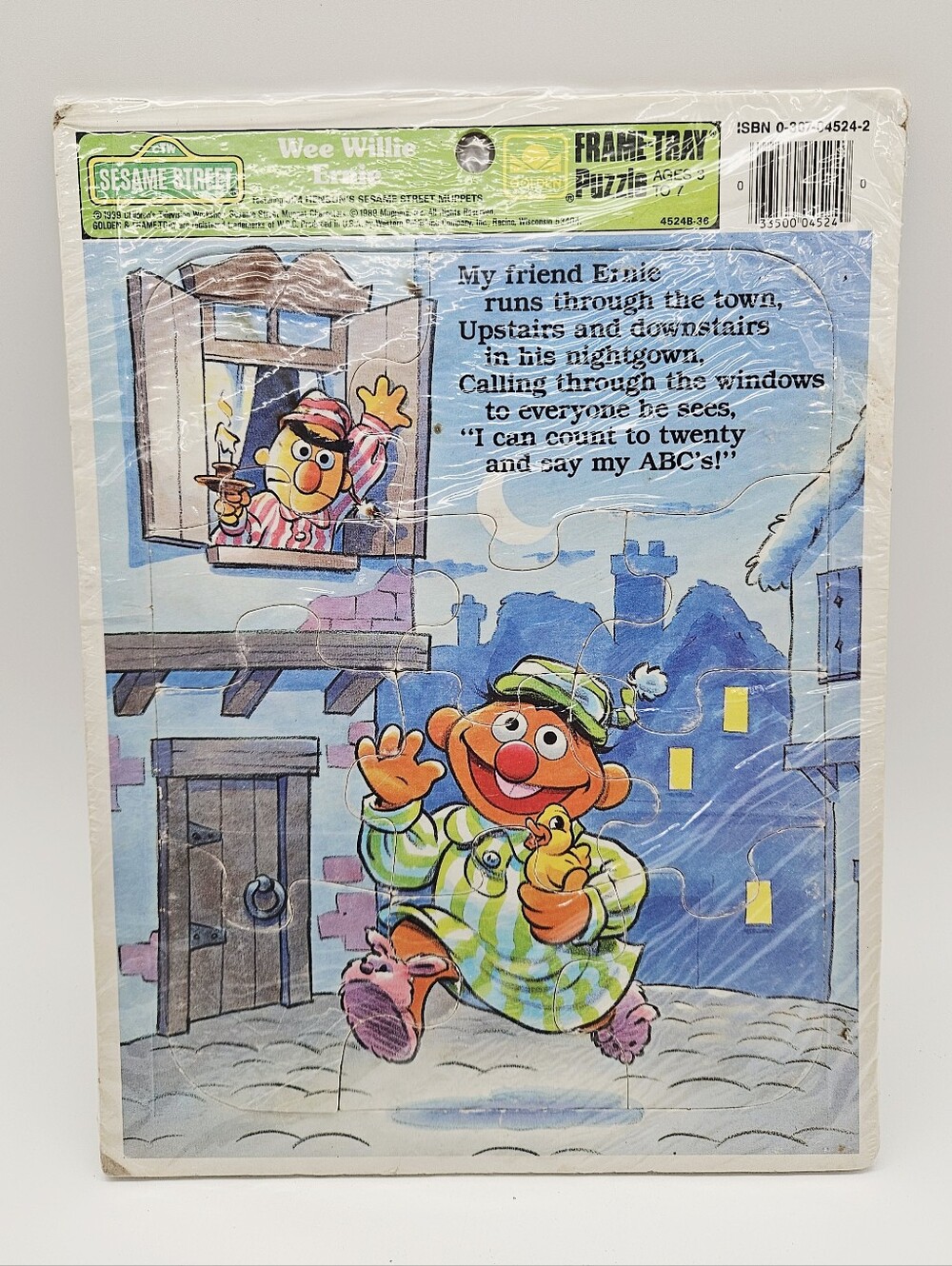 VINTAGE | 1989 "Wee Willy Ernie" Jim Henson's Sesame Street frame tray puzzle